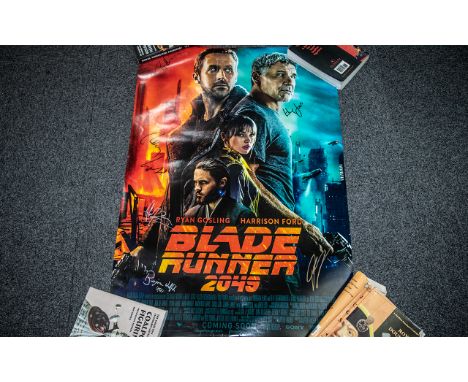 Bladerunner 2049 Harrison Ford Promo Poster Cast &amp; Crew Signed. This item is very special indeed, and a must for any Sci-