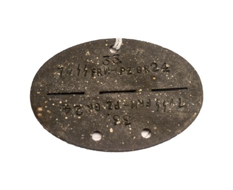 WW2 German Army Zinc Soldier's Identity Disc for SS-Freiwilligen-Panzer-Grenadier Regiment ''Danmark''. 