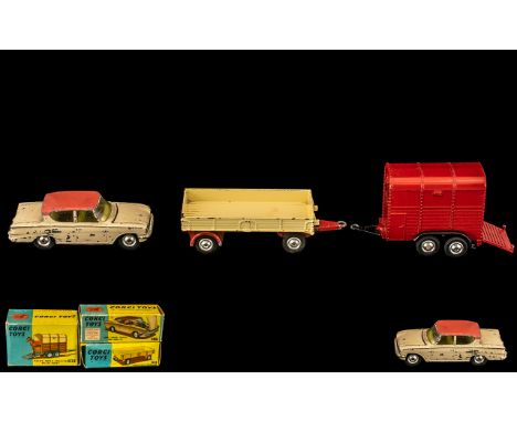 Boxed Corgi Toys.   234 Ford Consul Classic, 102 Rice's Pony Trailer, 100 Dropside Trailer.  Please see images for condition.