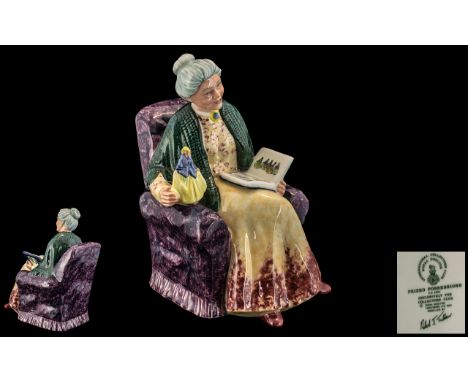 Royal Doulton Hand Painted Porcelain Figure - Exclusively For The Collectors Club ' Prized Possessions ' Cream and Purple Col