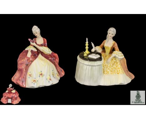 Royal Doulton Hand Painted Porcelain Figures. Comprises 1/ ' Meditation ' Peach / Cream. HN2330. Designer M. Davies. Issued 1