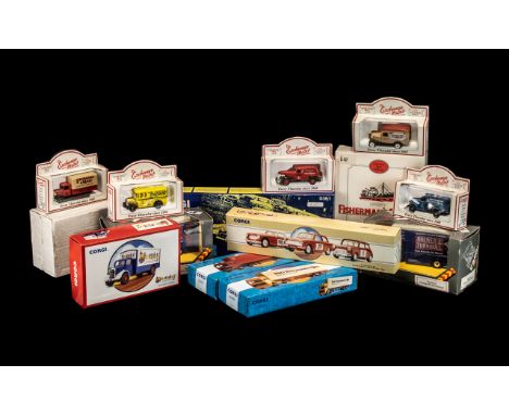 Collection Of Diecast Models To Include Lledo Exchange &amp; Mart, Corgi 98103 Volvo Container, 98100 Volvo, 97709 Alpine Ral