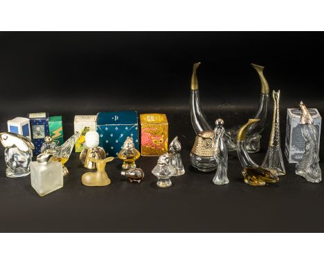 Collection of Vintage Avon Bottles, some boxed and some with contents, comprising: Eagle; Owl; Fish; Fawn; Bunny; Bird; Frog;