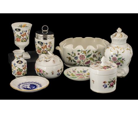 Collection of Minton &amp; Aynsley Bone China, comprising a Minton 'Haddon Hall'  oval dish with fluted edge and floral decor