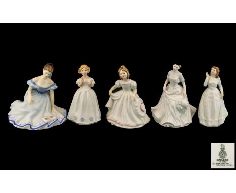 Royal Doulton - Collection of Hand Painted Porcelain Figures ( 5 ) Figures In Total. Comprises 1/ ' Joy ' HN3875. Designer N.