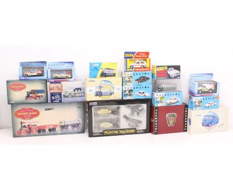 Diecast: A collection of assorted boxed diecast vehicles to include: Vanguards, Corgi Vintage Glory of Steam, Corgi Classics,