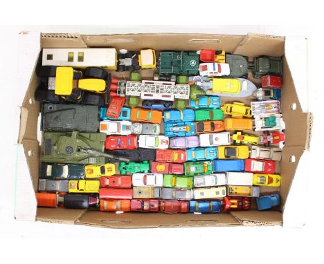 Diecast: A collection of assorted unboxed, diecast vehicles. Mostly playworn, including vintage and modern Matchbox, Dinky, C