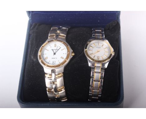 A Rotary stainless steel and gilt bracelet watch; a similar Krug Baumen bracelet watch; and a small collection of First World