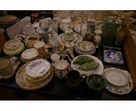 Mixed china to include; Royal Worcester Alhambra part tea set, English Ironstone part tea set, Indian tree and two Victorian 