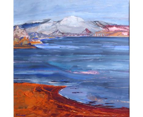 Margaret Ballantyne (Scottish 20th/21st century) Lock Etive & Connel Bridge Mixed media on paper Signed, lower left 58 x 57cm