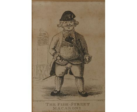 Two 18th century caricaturesJ. BrethertonThe First Street Macaroni and a Country Squaredated 1772/3Largest 25cm x 17cmTogethe
