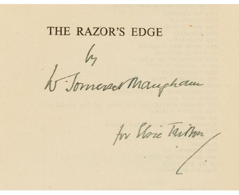 Maugham (William Somerset) The Razor's Edge, first English edition, signed presentation inscription from the author to Elsie 