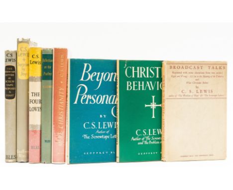 Lewis (C.S.) [Mere Christianity], 3 vol., first editions, comprising Broadcast Talks, ink ownership inscription to head of ti