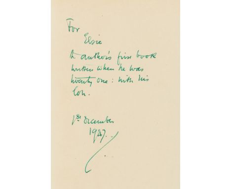 Maugham (William Somerset) Liza of Lambeth, Jubilee edition, one of 1,000 copies signed by the author, signed presentation in