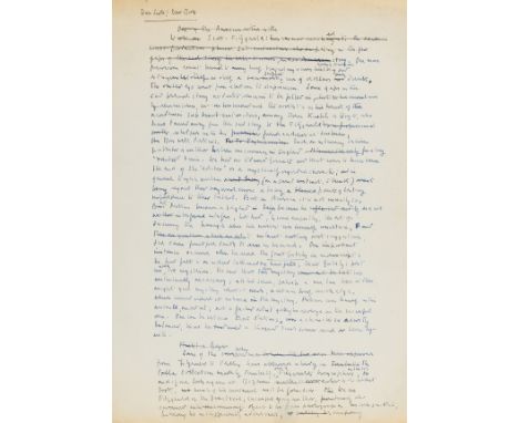 Pritchett (Sir Victor Sawdon, writer and critic, 1900-97) [Gentleman's Agreement] Dear Scott/Dear Max, autograph manuscript o