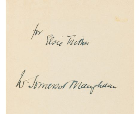 Maugham (William Somerset) Strictly Personal, first English edition, signed presentation inscription from the author to Elsie