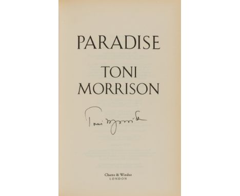 Morrison (Toni) Paradise, first English edition, signed by the author to title, original boards, dust-jacket, a fine copy, 19