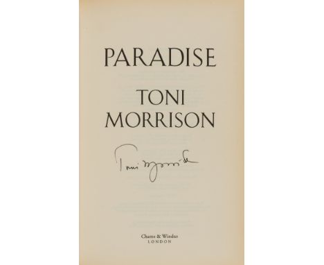 Morrison (Toni) Paradise, first English edition, signed by the author to title, original boards, dust-jacket, a fine copy, 19