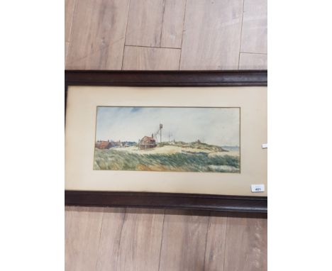 ANTIQUE WATERCOLOUR OF A BEACH SCENE IN THE NORTH EAST COAST SIGNED WITH INITIAL G R 1904