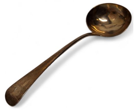 A George III silver Old English pattern sauce ladle, crested, IB, London, 1794, 41g