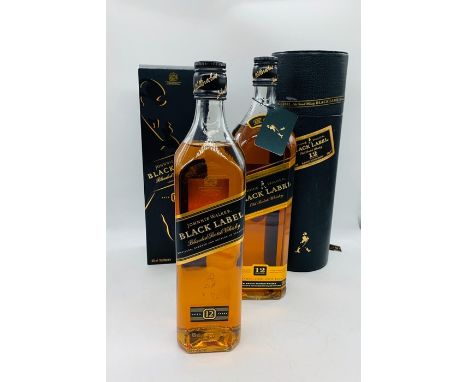 Two bottles of Johnie Walker Black Label 12 years 