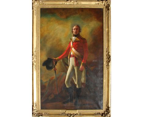 AFTER HENRY RAEBURN, OIL ON CANVAS, C.  1900-1940, H 96", W 60", "PORTRAIT OF LT.  GENERAL HAY MACDOWALL": "Commander in Chie