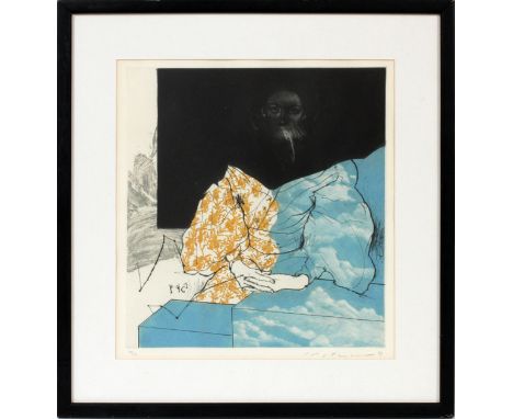 MASUO IKEDA [JAPANESE 1934-1997], MIXED MEDIA  INTAGLIO PRINT, 1969, H 14", W 13", "FASHION":  Pencil signed and dated '69; #