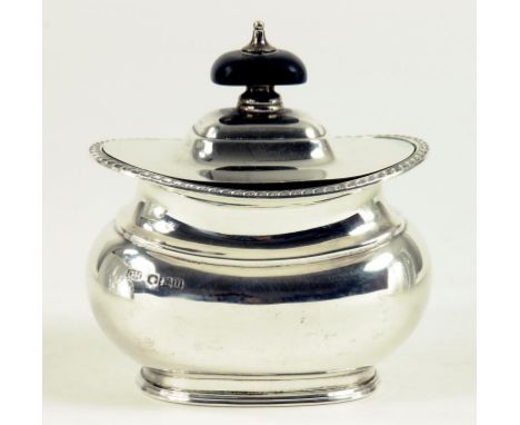 A GEORGE VI SILVER TEA CADDY WITH GADROONED RIM, SHEFFIELD 1937, 5OZS GROSS
