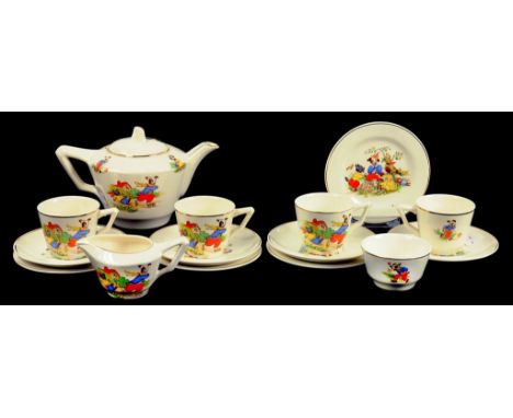 A 1920'S STAFFORDSHIRE EARTHENWARE CHILD'S TEA SERVICE 