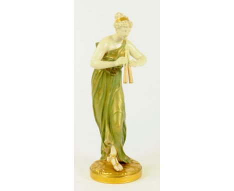 A ROYAL WORCESTER FIGURE OF A BACCHANTE, PRINTED MARK, 1828 AND DATE CODE FOR 1934 