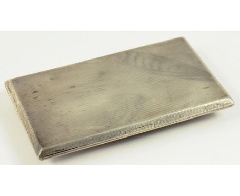 A GEORGE VI SILVER CIGARETTE CASE, ENGINE TURNED, BIRMINGHAM 1937, 7OZS