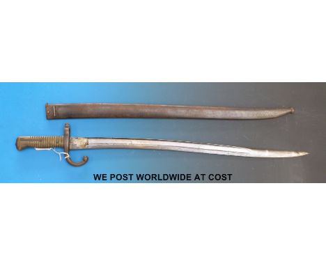 A French 1874 pattern bayonet metal scabbard