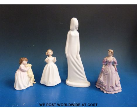 Four figurines, two Royal Doulton (Catherine and Buddies) together with a Coalport and a Spode example.