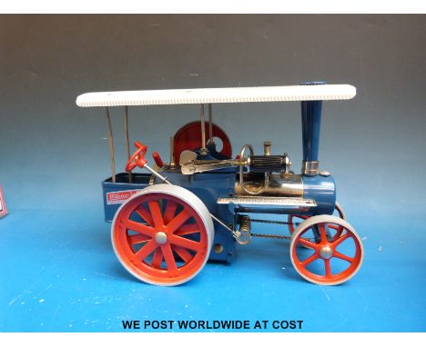 A Wilesco live steam traction engine model D405 with original box 