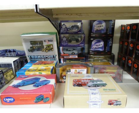 Fifteen Corgi diecast model vehicles and vehicle sets including Archive Corgi, Nine Double Nine, James Bond 007, Royal Worces