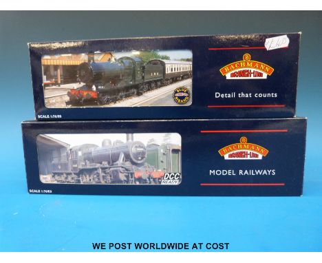 Two Bachmann 00 gauge locomotives and tenders, 2251 Collett Goods 2277 Great Western Rail 32-302 and Ivatt class 2 2-6-0 4652