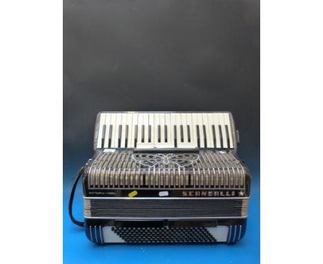 Scandalli c1970 unusual 140 bass 'Butterfly Model' piano accordion, in black finish (cased)