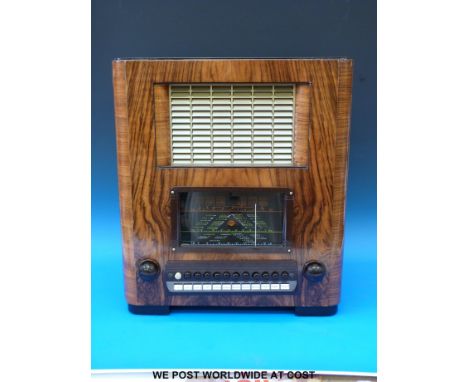 A Marconi model 878 walnut cased vintage radio in fully restored condition 