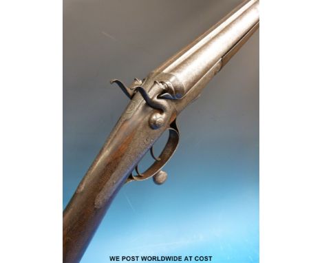 Holland & Holland 16 bore side by side hammer action shotgun with ornate scrolling engraving to the locks, hammers, rotary un