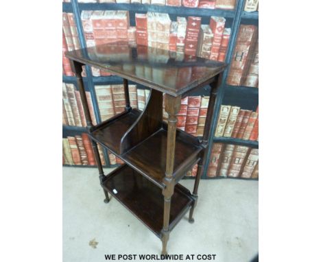 A 19thC rosewood or similar shelf unit (W46 x H86cm)