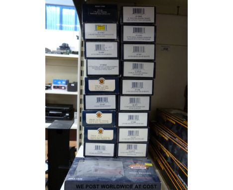 Twenty one Bachmann 00 gauge wagons, tankers and goods vans, all in original boxes 