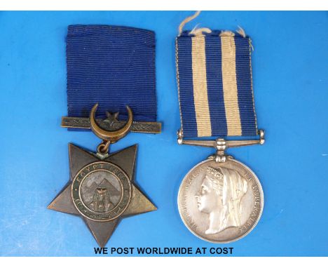 A Victorian Egypt 1882 medal awarded to R Turner Pte R M HMS Ruby with 1882 Khadives star with Tokar bar 