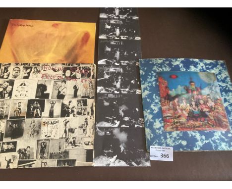 Records : ROLLING STONES (3) albums in great cond inc Exile on Main Street - inc postcards &amp; Satanic Majesties 3D cover -