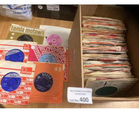 Records : Box of 100+ singles all 1960s in original sleeves - some good names R. Stones/Traffic etc - conditions look excelle