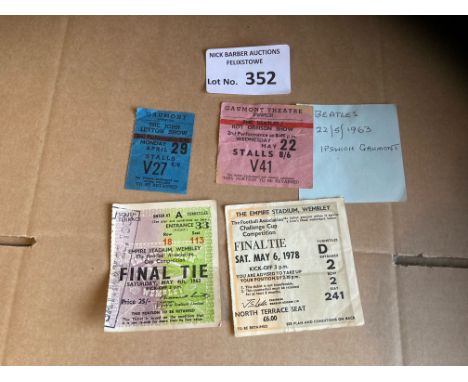 Records : Tickets collection of 60s Ipswich ticket inc Beatles 1963 ticket 22/05/63