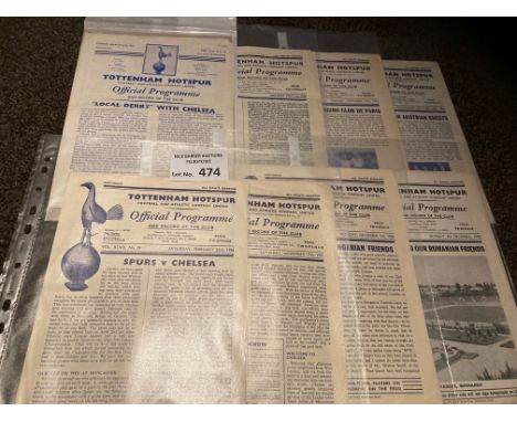 Football : Tottenham programmes 1950s onwards - good cond (8) inc several friendlies &amp; 3x Chelsea