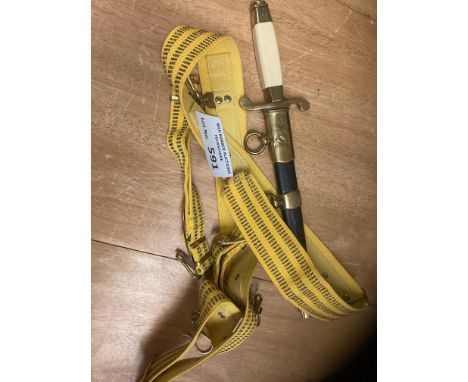Collectables : Russian Army 'style' dagger marked CCCP plus brocade belt &amp; hanging straps
