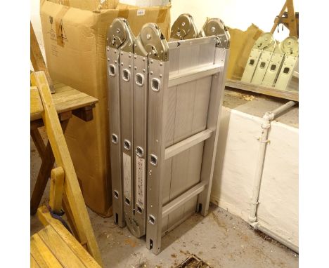 A new aluminium multi-purpose folding ladder, with platform 
