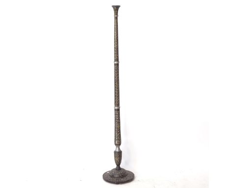 A Kashmiri design standard lamp (no fittings), H150cm 