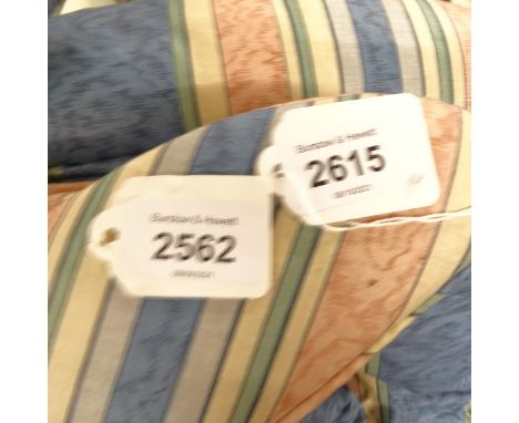 2 pairs of lined blue and pink striped curtains, L245cm, W190cm, and a pair of matching curtains, L245cm, W190cm 